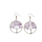 Natural Crystal Crushed Stone Tree Wishing Tree Earrings Crystal Tree Earrings Jewelry